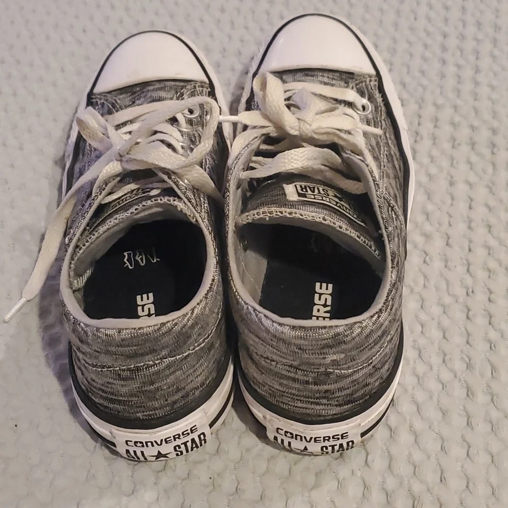 Converse Allstar Black Sneakers Silver Size 7 (#6)